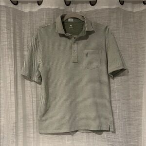 johnnie-O Men's Striped Polo Shirt - Grayish Green Stripe